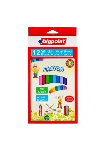 Bigpoint Wax Crayon Silinebilir Mum Boya 12 Renk