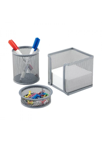 MAS 505 METAL PERFORE MASA SETİ GRİ 3LÜ