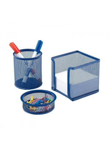 MAS 505 METAL PERFORE MASA SETİ MAVİ 3LÜ