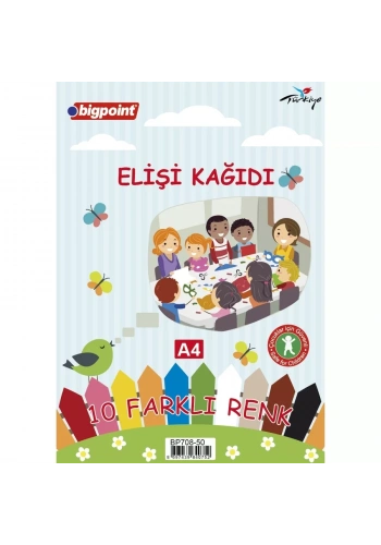 Bigpoint Elişi Kağıdı A4 Karışık 10 Renk
