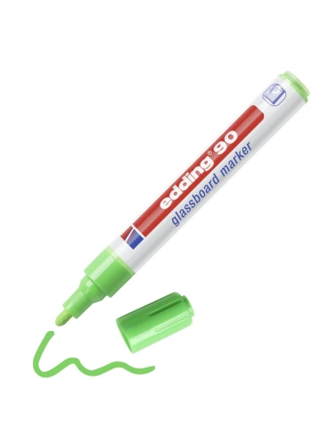 EDDİNG E-90 CAM YAZI TAHTASI KALEMİ YUVARLAK UÇ AÇIK YEŞİL