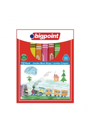 Bigpoint Jumbo Üçgen Mum Boya 12 Renk