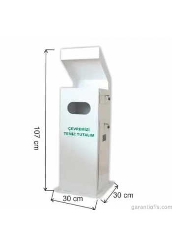 Garanti Metal 1722 Dış Mekan Kare Çöp Kovası (Küllüklü)