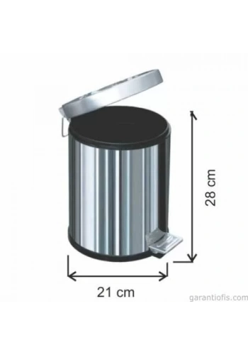 Garanti Metal 1002 Pedallı Çöp Kovası (5 Litre)