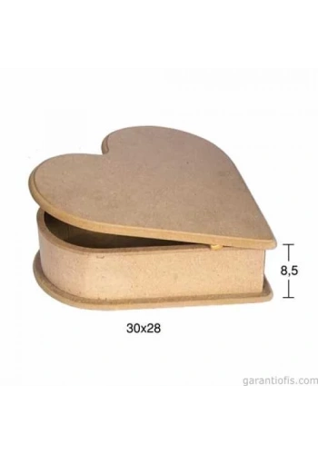 Hobi-Art KU 234 Boyanabilir Ahşap Kalp Şeklinde Kutu