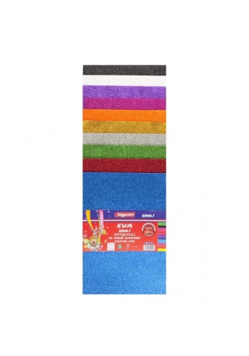 Bigpoint Simli Yapışkanlı Eva 20x30cm Karışık 10 Renk