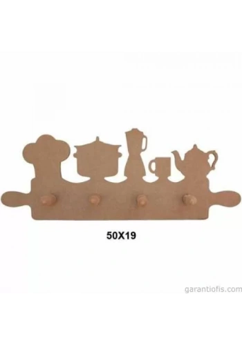 Hobi-Art Ham Ahşap Mutfak Gereçleri Figürlü Askılık Obje F 744