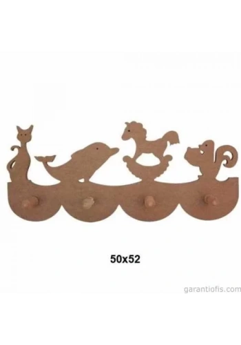 Hobi-Art Ham Ahşap Hayvan Figürlü Askılık Obje F 745