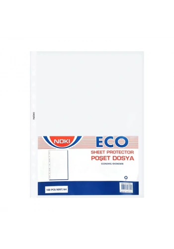 NOKİ 4830 ECO DELİKLİ POŞET DOSYA A4 100LÜ