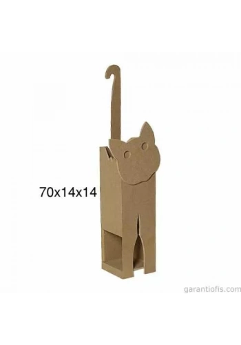 Hobi-Art F 808 Dekoratif Kedi Figürlü Ahşap Poşetlik