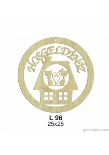 Hobi-Art L 96 Lazer Kesim Hoşgeldiniz Yazılı Kapı Süsü