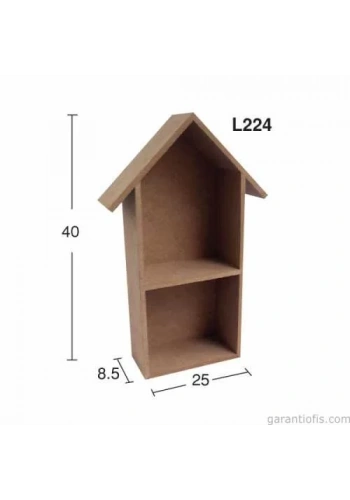Hobi-Art L 224 Ham Ahşap Ev Figürlü Raf