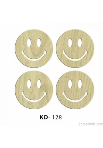 Hobi-Art KD 128 - Gülen Yüz Figürlü Dekoratif Mini Ahşap Obje