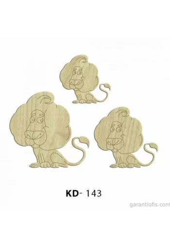 Hobi-Art KD 143 - Aslan Figürlü Dekoratif Mini Ahşap Obje
