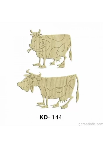 Hobi-Art KD 144 - İnek Figürlü Dekoratif Mini Ahşap Obje