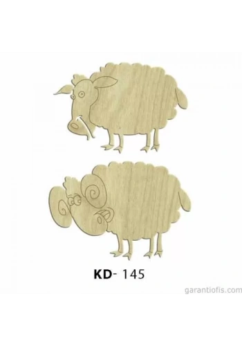 Hobi-Art KD 145 - Koyun Figürlü Dekoratif Mini Ahşap Obje