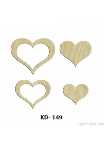 Hobi-Art KD 149 - Kalp Figürlü Dekoratif Mini Ahşap Obje