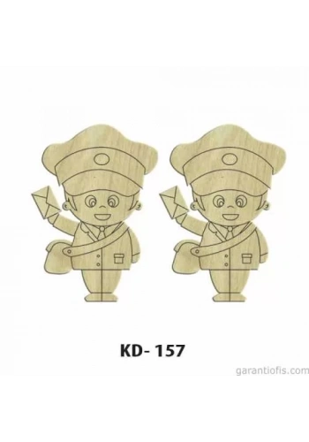 Hobi-Art KD 157 - Postacı Figürlü Dekoratif Mini Ahşap Obje