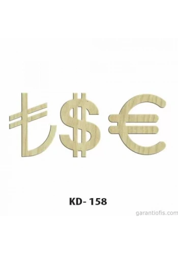 Hobi-Art KD 158 - Para Birimi Figürlü Dekoratif Mini Ahşap Obje