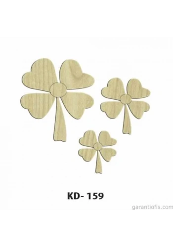 Hobi-Art KD 159 - Yonca Figürlü Dekoratif Mini Ahşap Obje