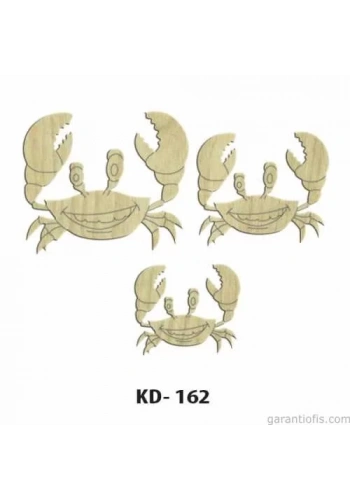 Hobi-Art KD 162 - Yengeç Figürlü Dekoratif Mini Ahşap Obje