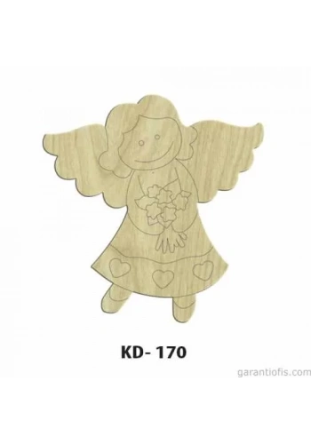 Hobi-Art KD 170 - Melek Kız Figürlü Dekoratif Mini Ahşap Obje