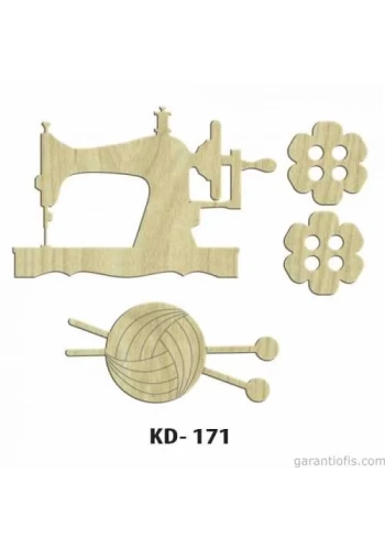 Hobi-Art KD 171 Terzi Seti Dekoratif Mini Ahşap Obje