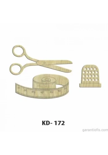 Hobi-Art KD 172 Terzi Seti Dekoratif Mini Ahşap Obje