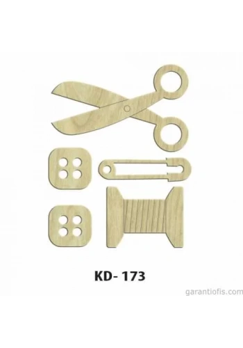 Hobi-Art KD 173 Terzi Seti Dekoratif Mini Ahşap Obje