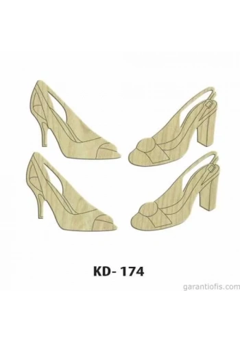 Hobi-Art KD 174 - Topuklu Ayakkabı Figürlü Dekoratif Mini Ahşap Obje