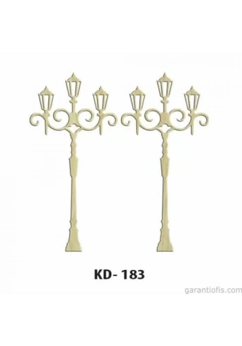 Hobi-Art KD 183 - Sokak Lambası Figürlü Dekoratif Mini Ahşap Obje