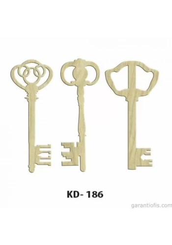 Hobi-Art KD 186 - Anahtar Figürlü Dekoratif Mini Ahşap Obje