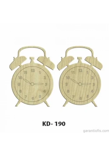 Hobi-Art KD 190 - Saat Figürlü Dekoratif Mini Ahşap Obje