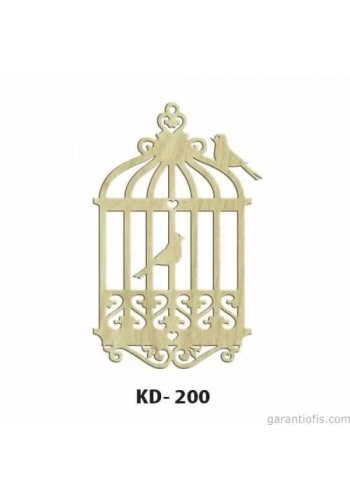 Hobi-Art KD 200 Kuş Kafesi Şeklinde Dekoratif Mini Ahşap Obje