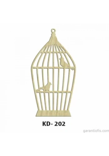 Hobi-Art KD 202 Kuş Kafesi Şeklinde Dekoratif Mini Ahşap Obje