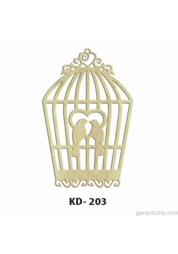Hobi-Art KD 203 Kuş Kafesi Şeklinde Dekoratif Mini Ahşap Obje