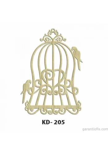Hobi-Art KD 205 Kuş Kafesi Şeklinde Dekoratif Mini Ahşap Obje