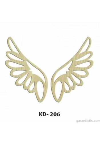 Hobi-Art KD 206 Kanat Şeklinde Dekoratif Mini Ahşap Obje