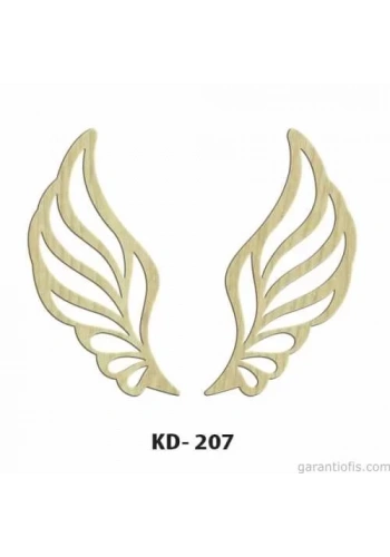 Hobi-Art KD 207 Kanat Şeklinde Dekoratif Mini Ahşap Obje