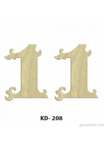 Hobi-Art KD 208 Dekoratif Mini Ahşap Rakamlar (1 Rakamı)