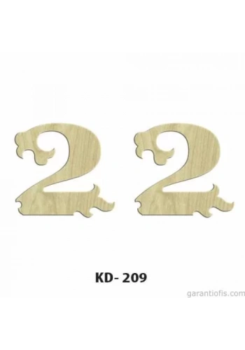 Hobi-Art KD 209 Dekoratif Mini Ahşap Rakamlar (2 Rakamı)