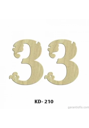 Hobi-Art KD 210 Dekoratif Mini Ahşap Rakamlar (3 Rakamı)