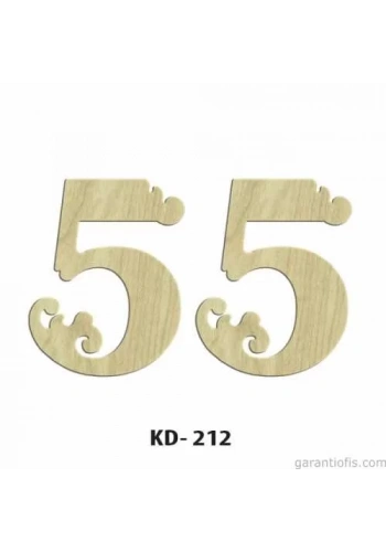 Hobi-Art KD 212 Dekoratif Mini Ahşap Rakamlar (5 Rakamı)