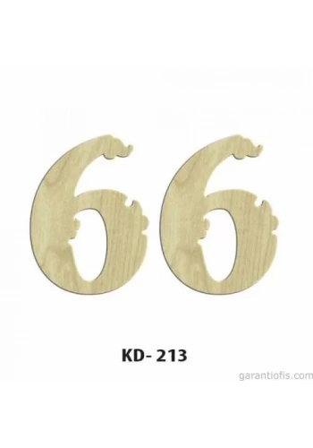 Hobi-Art KD 213 Dekoratif Mini Ahşap Rakamlar (6 Rakamı)