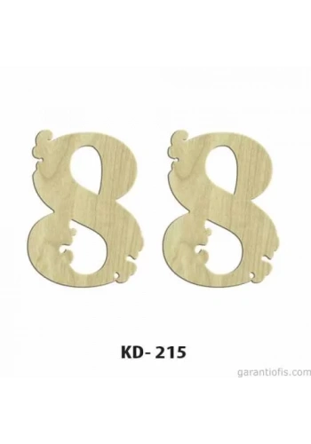 Hobi-Art KD 215 Dekoratif Mini Ahşap Rakamlar (8 Rakamı)