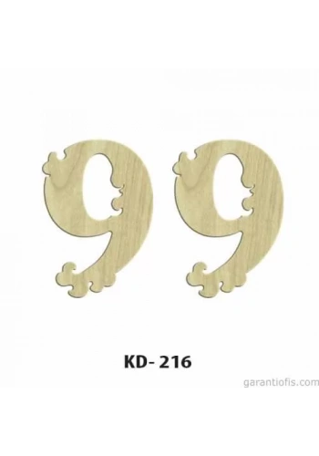 Hobi-Art KD 216 Dekoratif Mini Ahşap Rakamlar (9 Rakamı)