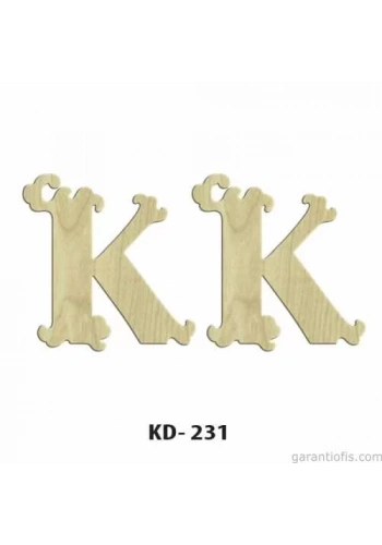Hobi-Art KD 231 Dekoratif Mini Ahşap Harfler (K Harfi)