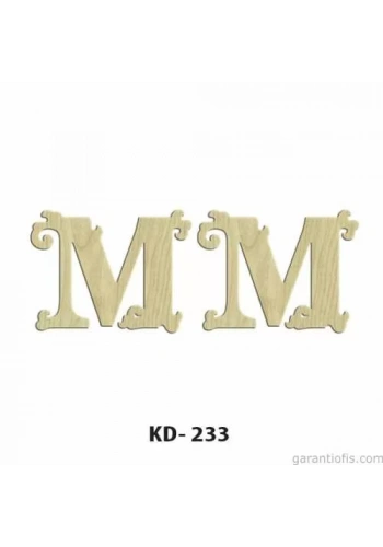 Hobi-Art KD 233 Dekoratif Mini Ahşap Harfler (M Harfi)