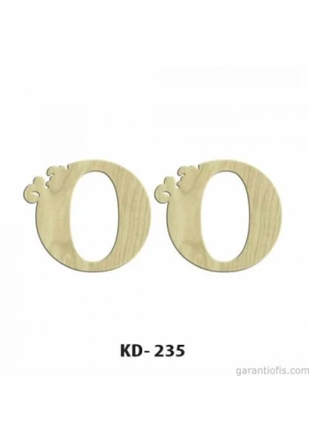 Hobi-Art KD 235 Dekoratif Mini Ahşap Harfler (O Harfi)