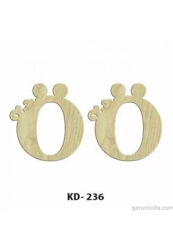 Hobi-Art KD 236 Dekoratif Mini Ahşap Harfler (Ö Harfi)
